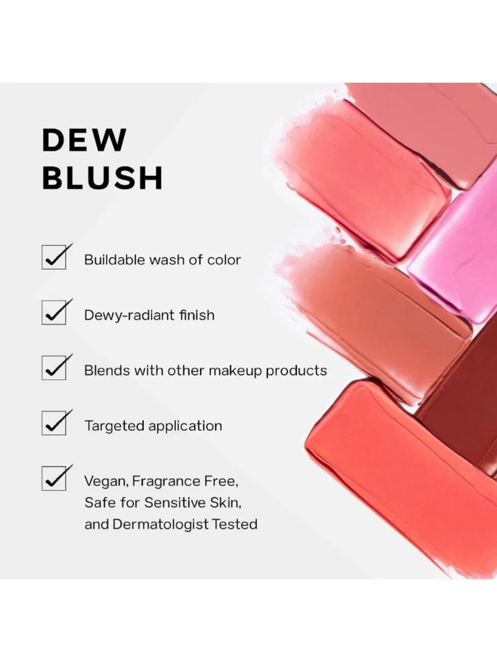 Travel Size Mini Dew Liquid Blush for Cheeks - Lightweight, Hydrating Formula